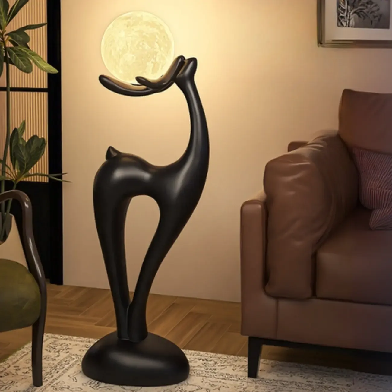 3 Color Light Deer-Shaped LED Floor Lamp for Bedroom Decor Image - 6