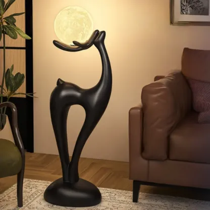 3 Color Light Deer-Shaped LED Floor Lamp for Bedroom Decor Image - 6