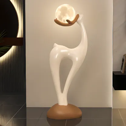 3 Color Light Deer-Shaped LED Floor Lamp for Bedroom Decor Image - 7