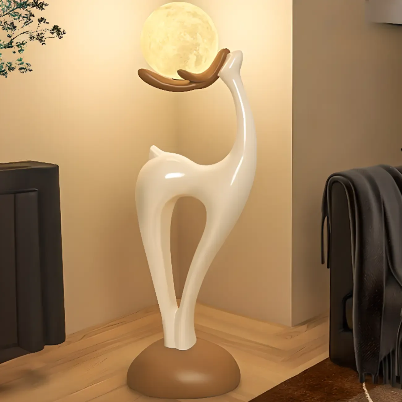 3 Color Light Deer-Shaped LED Floor Lamp for Bedroom Decor Image - 8