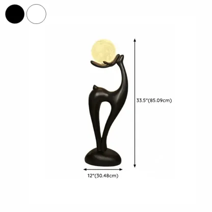 3 Color Light Deer-Shaped LED Floor Lamp for Bedroom Decor #size