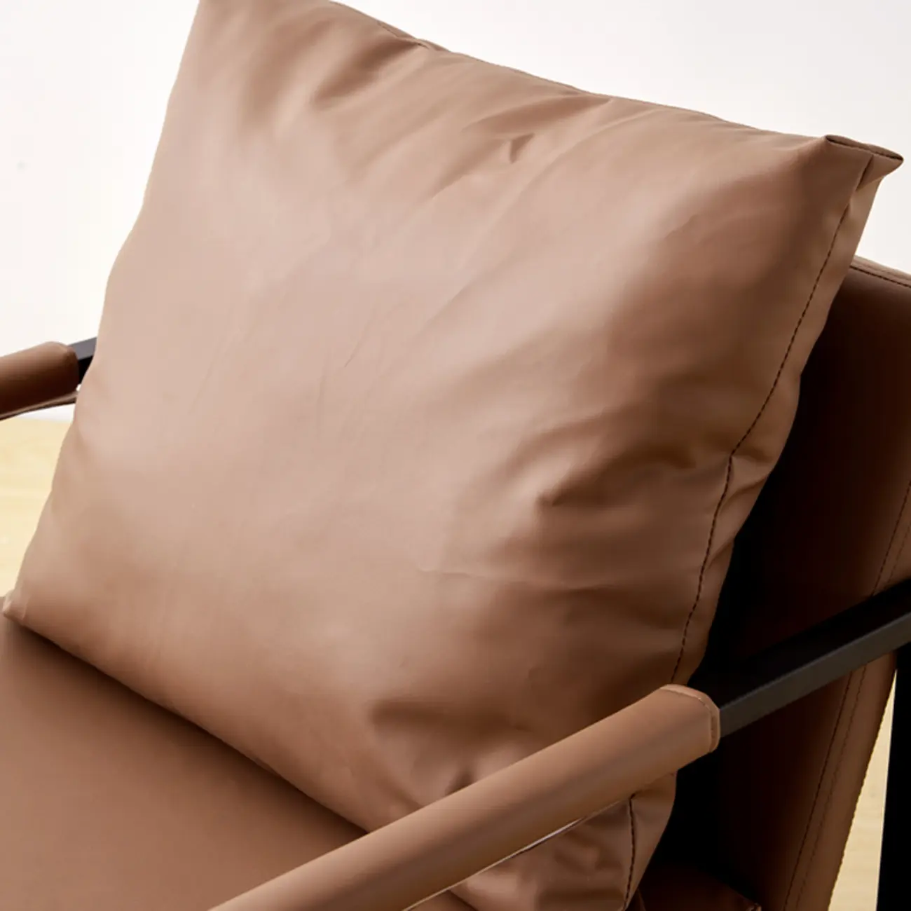 Modern Fabric Square Arm Accent Chair with Pillow Back Image - 6 | homeyfad