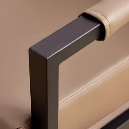 Modern Fabric Square Arm Accent Chair with Pillow Back Image - 8