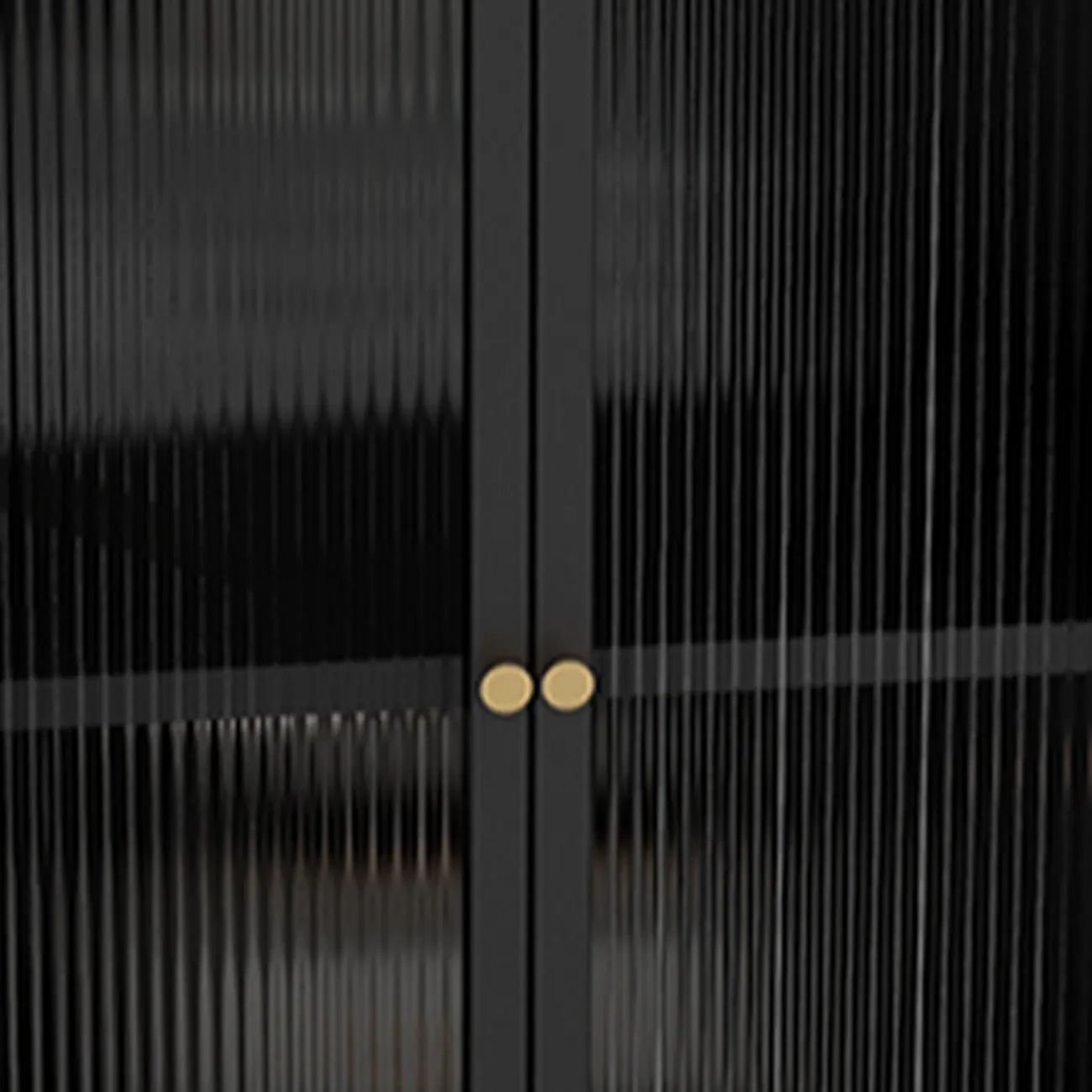 Modern Black Stone Top Corner Cabinet with Fluted Glass Door Image - 4 | homeyfad