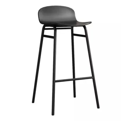Minimalist Plastic Bar Stools with Metal Frame Image - 8