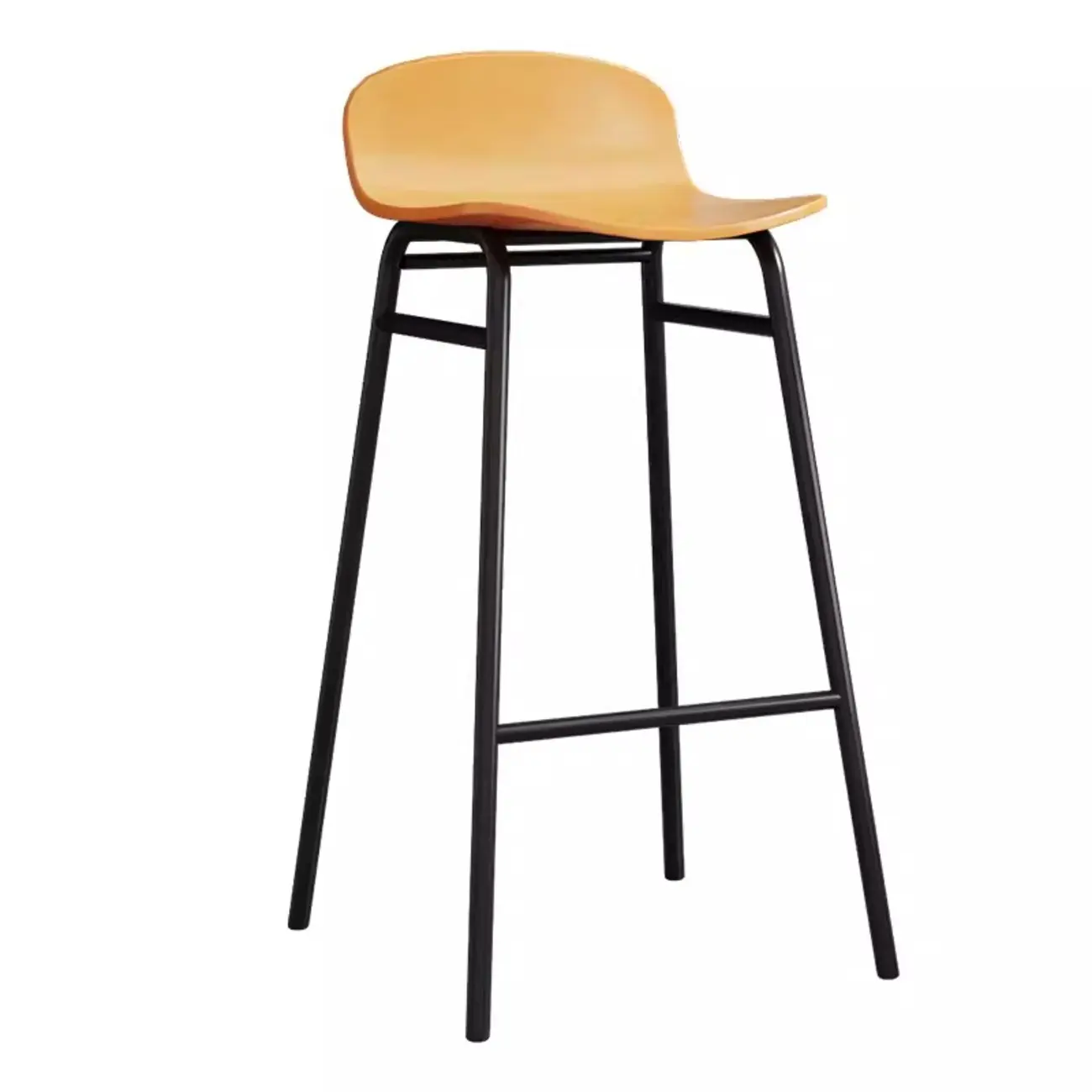 Minimalist Plastic Bar Stools with Metal Frame Image - 9 | homeyfad