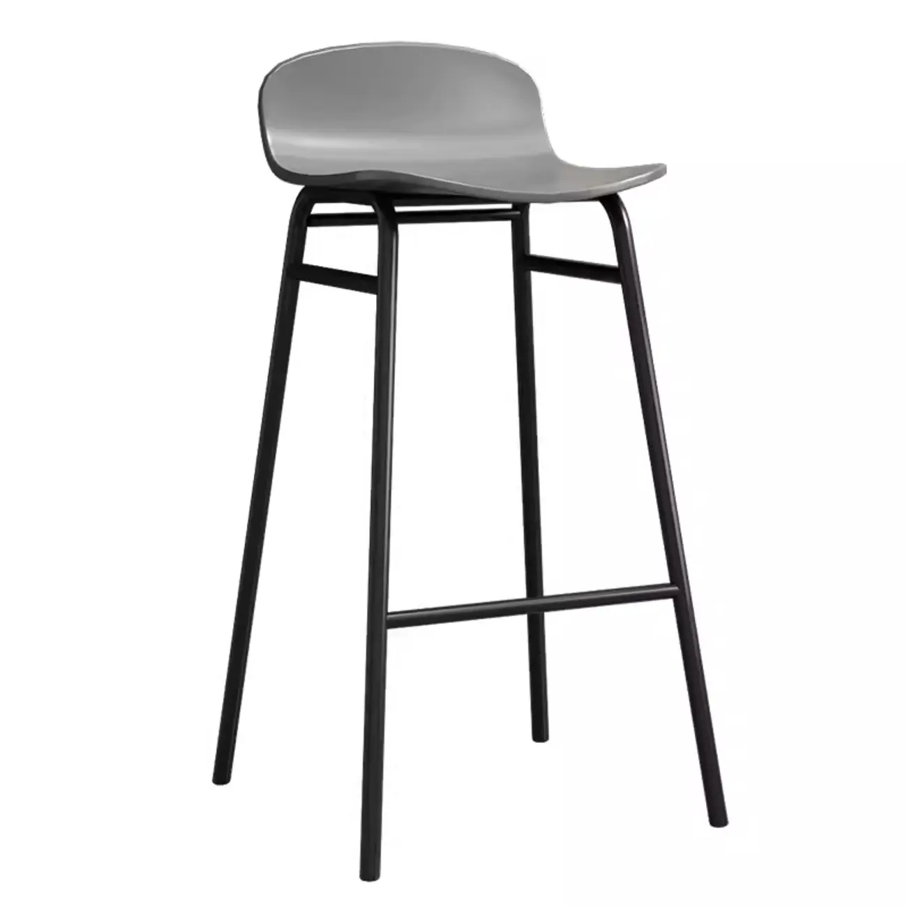 Minimalist Plastic Bar Stools with Metal Frame Image - 10 | homeyfad
