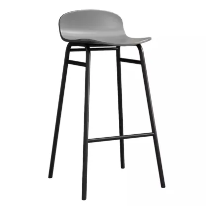 Minimalist Plastic Bar Stools with Metal Frame Image - 10