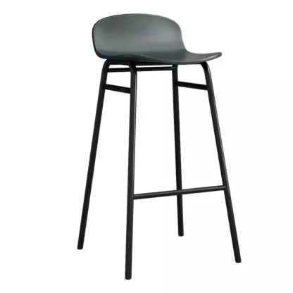 Minimalist Plastic Bar Stools with Metal Frame Image - 11