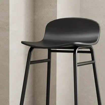Minimalist Plastic Bar Stools with Metal Frame Image - 4