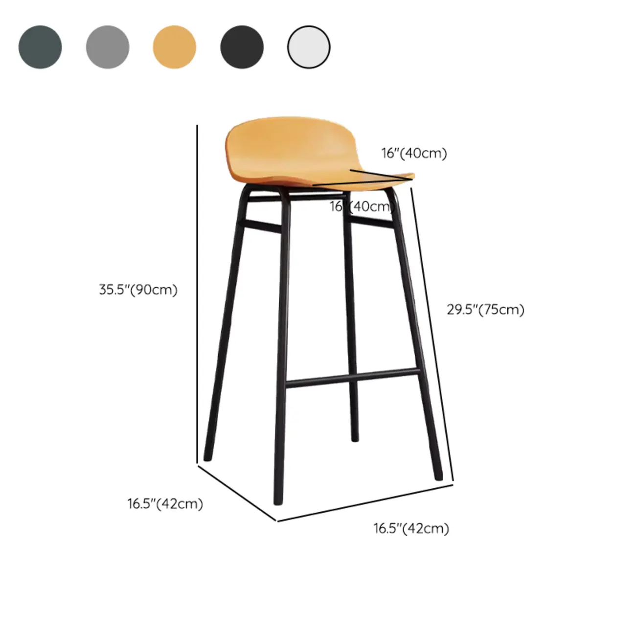 Minimalist Plastic Bar Stools with Metal Frame #size | homeyfad