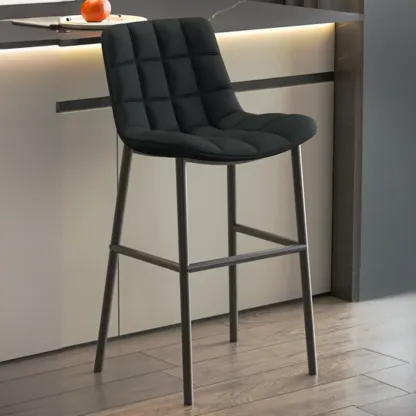 Concave Modern Low Back Leather Counter Bar Stools Image - 3