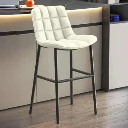 Concave Modern Low Back Leather Counter Bar Stools Image - 5