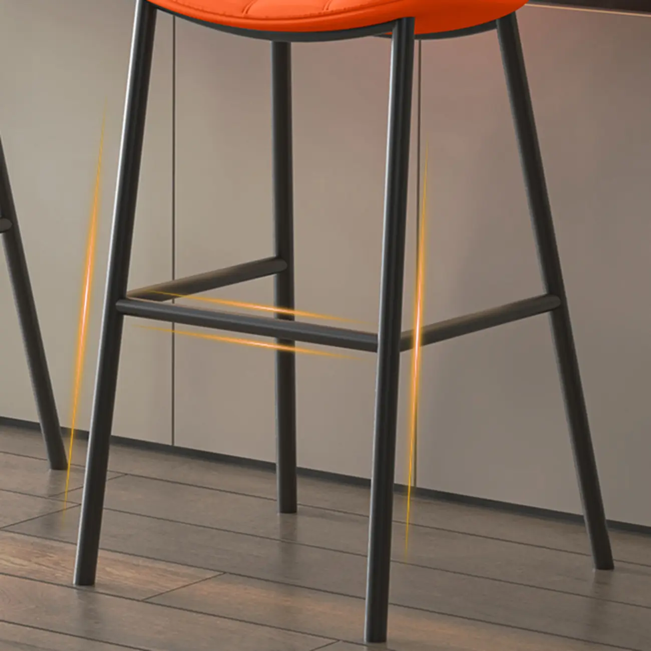 Concave Modern Low Back Leather Counter Bar Stools Image - 7 | homeyfad