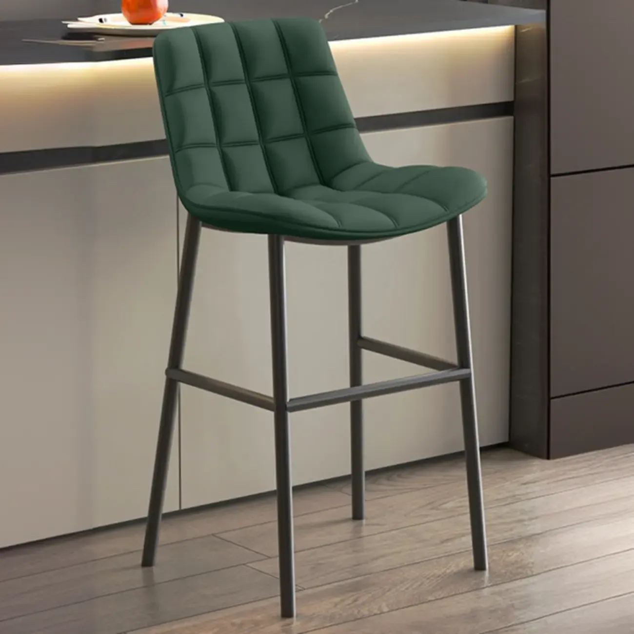 Concave Modern Low Back Leather Counter Bar Stools Image - 9