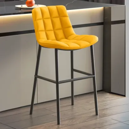 Concave Modern Low Back Leather Counter Bar Stools Image - 11