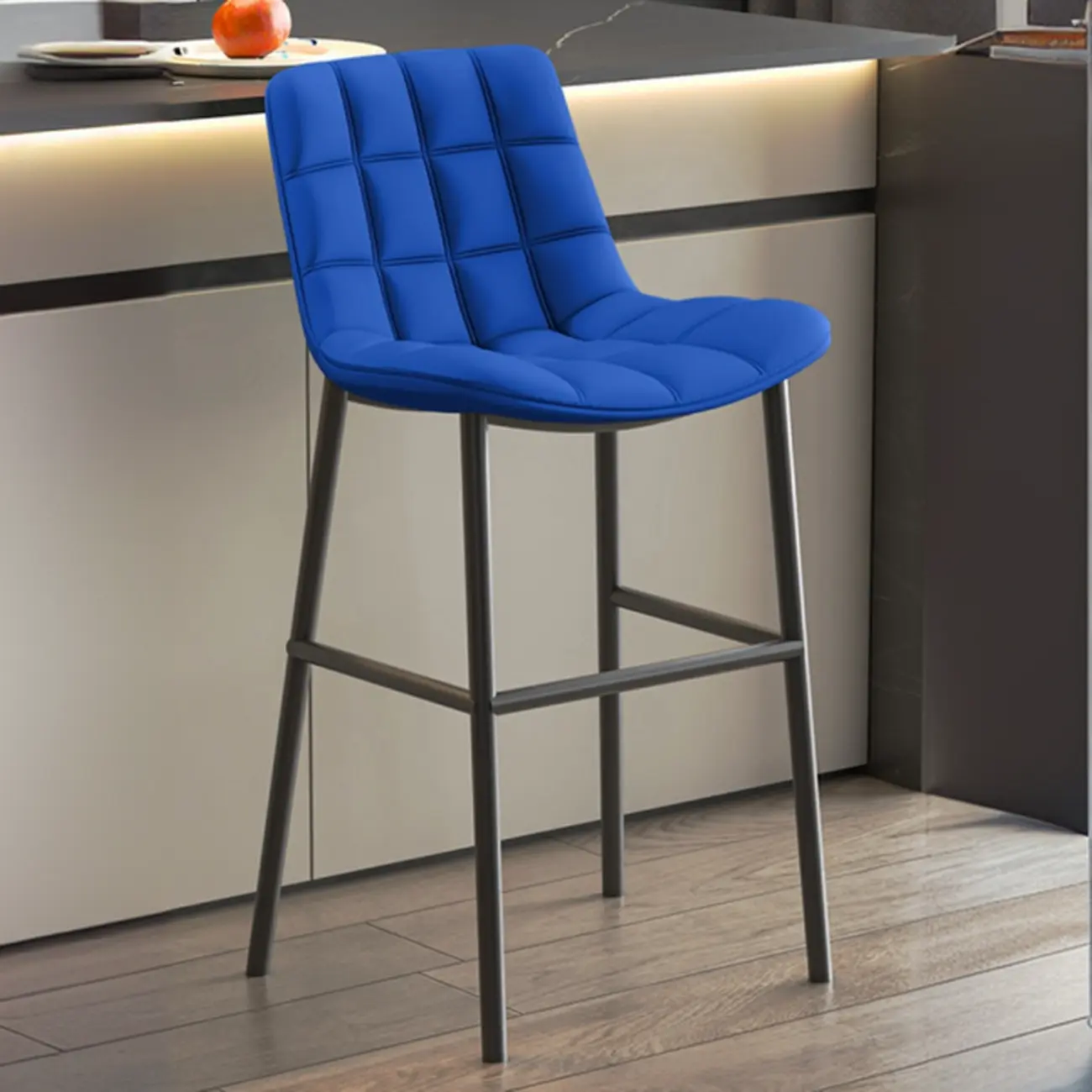 Concave Modern Low Back Leather Counter Bar Stools Image - 12 | homeyfad