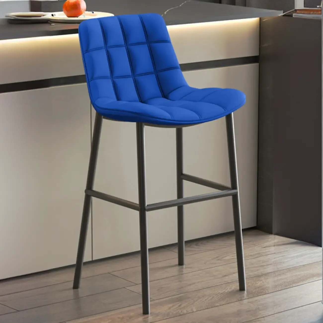 Concave Modern Low Back Leather Counter Bar Stools Image - 12