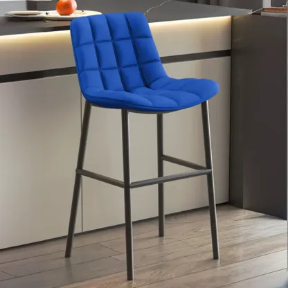Concave Modern Low Back Leather Counter Bar Stools Image - 12