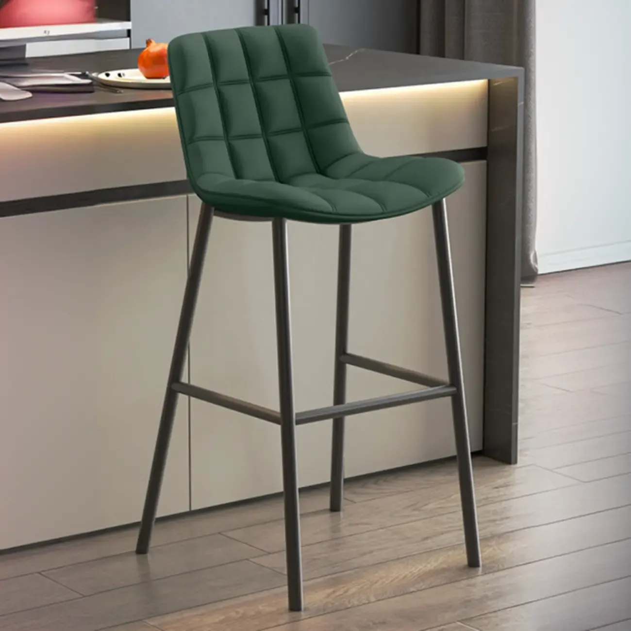 Concave Modern Low Back Leather Counter Bar Stools Image - 17