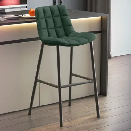 Concave Modern Low Back Leather Counter Bar Stools Image - 17