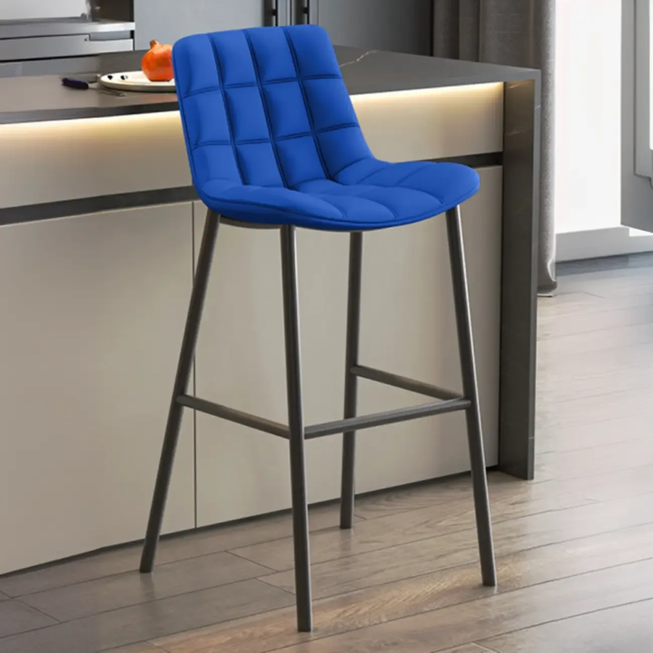 Concave Modern Low Back Leather Counter Bar Stools Image - 20