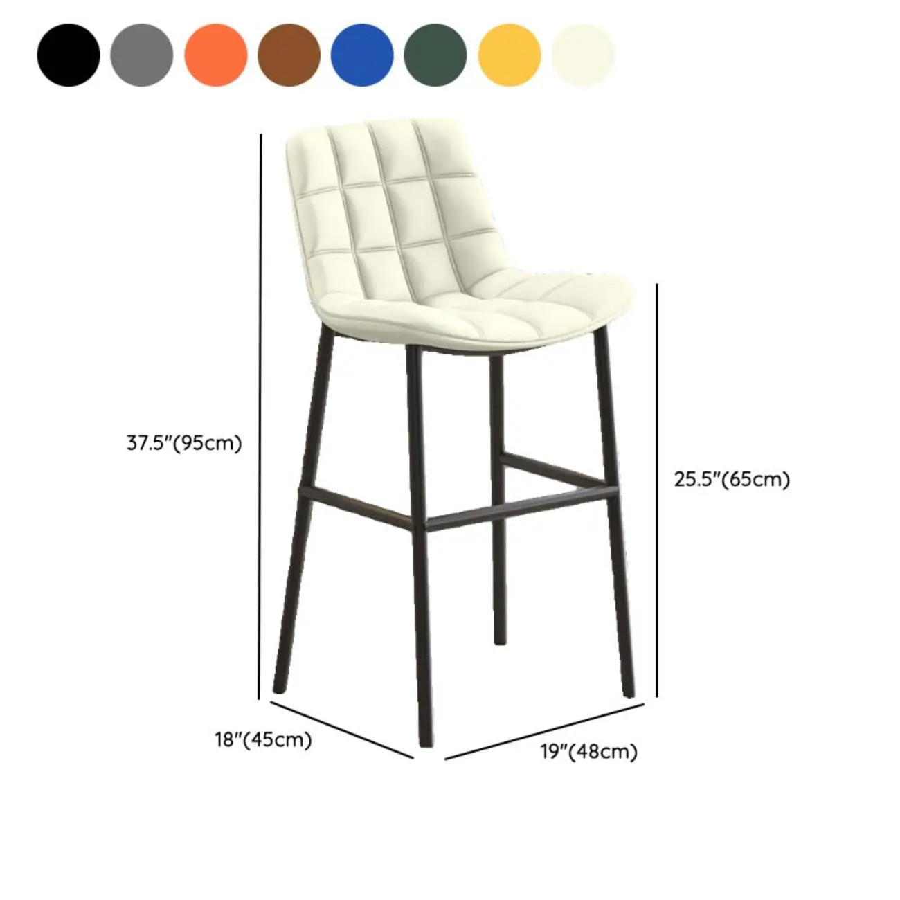 Concave Modern Low Back Leather Counter Bar Stools #size | homeyfad