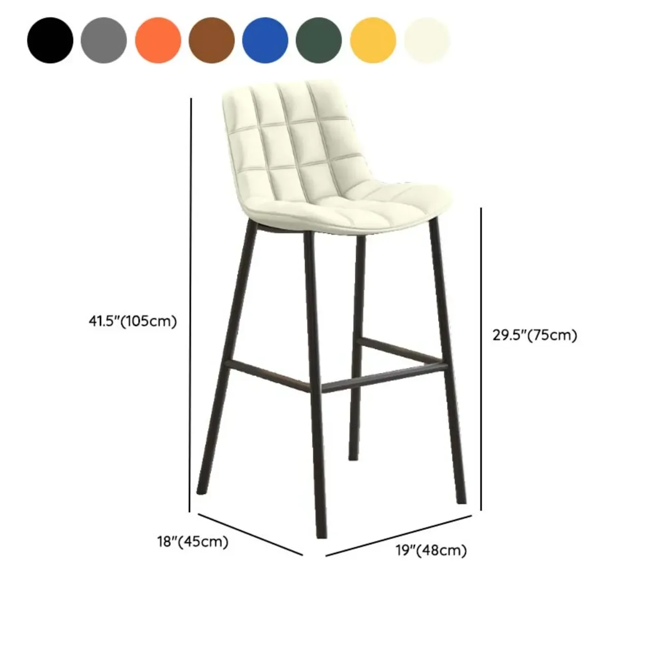 Concave Modern Low Back Leather Counter Bar Stools Image - 22
