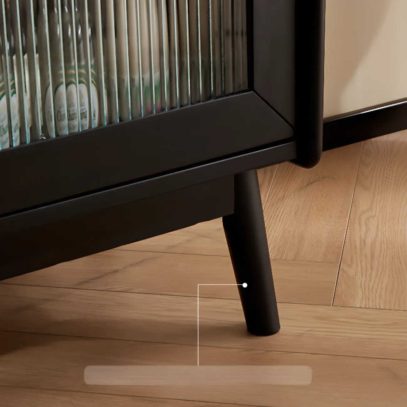 Tall Wooden Black Glass Doors Kitchen Sideboards Image - 5 | homeyfad