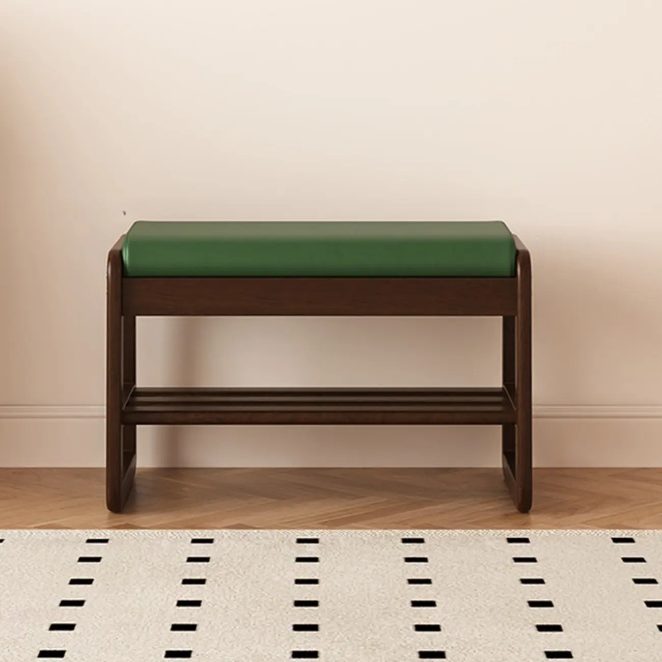 Modern Black Upholstered Shoe Bench with Storage Shelves Image - 22 | homeyfad