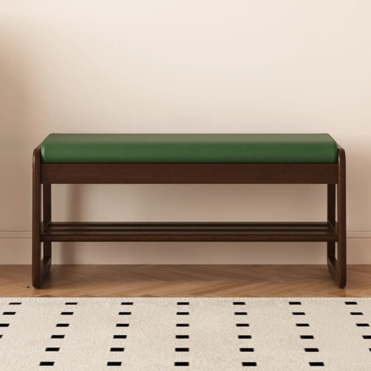 Modern Black Upholstered Shoe Bench with Storage Shelves Image - 23 | homeyfad