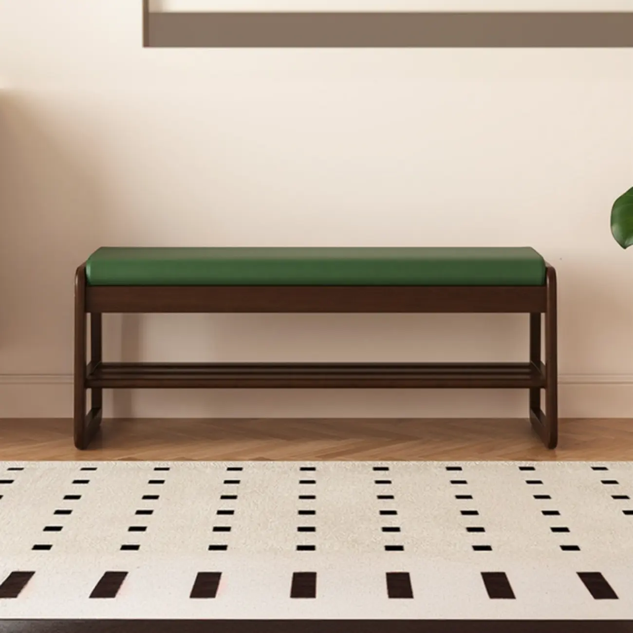 Modern Black Upholstered Shoe Bench with Storage Shelves Image - 24 | homeyfad