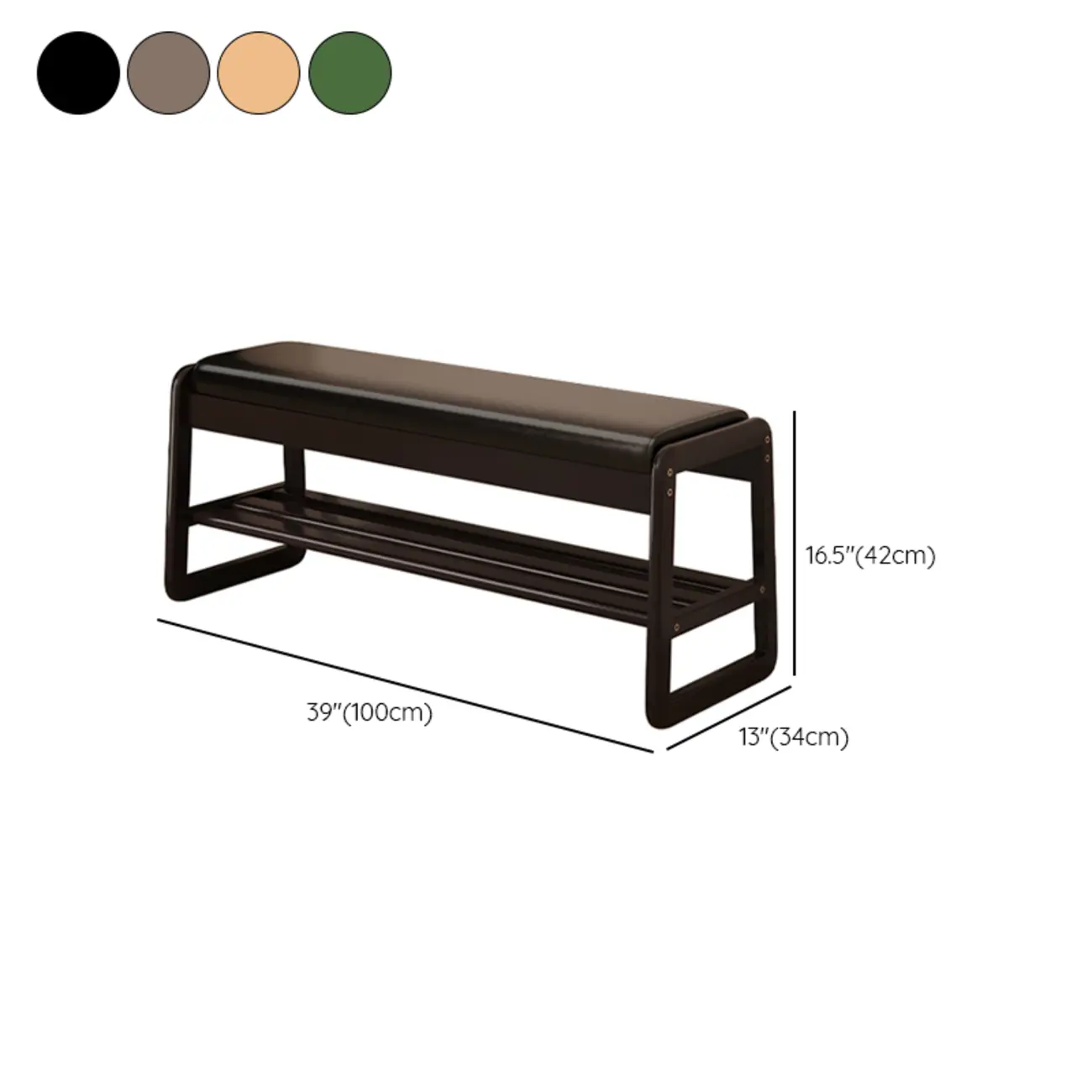 Modern Black Upholstered Shoe Bench with Storage Shelves Image - 29 | homeyfad