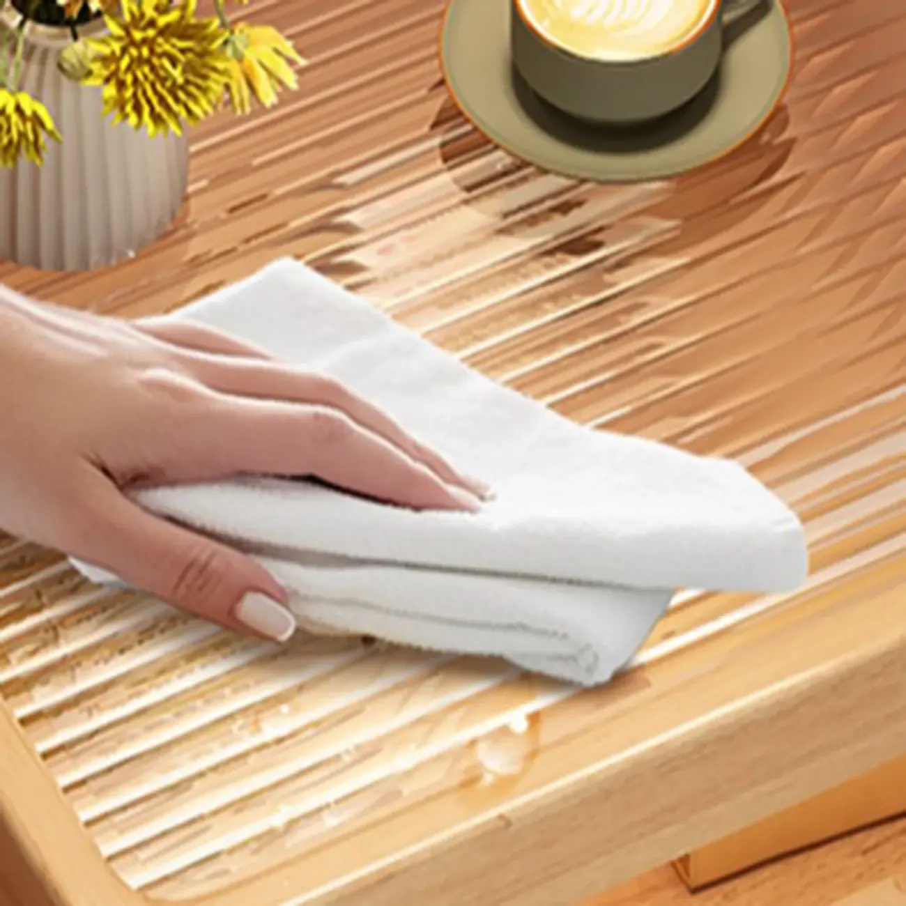 3 Tiers Square Wood Glass Top Open Storage Nightstand Image - 11