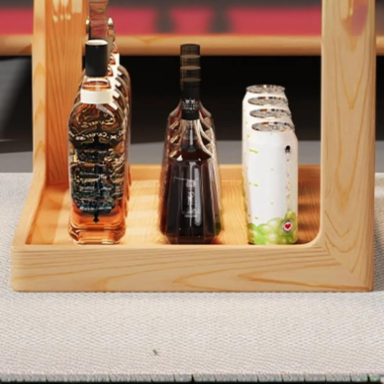 3 Tiers Square Wood Glass Top Open Storage Nightstand Image - 17 | homeyfad