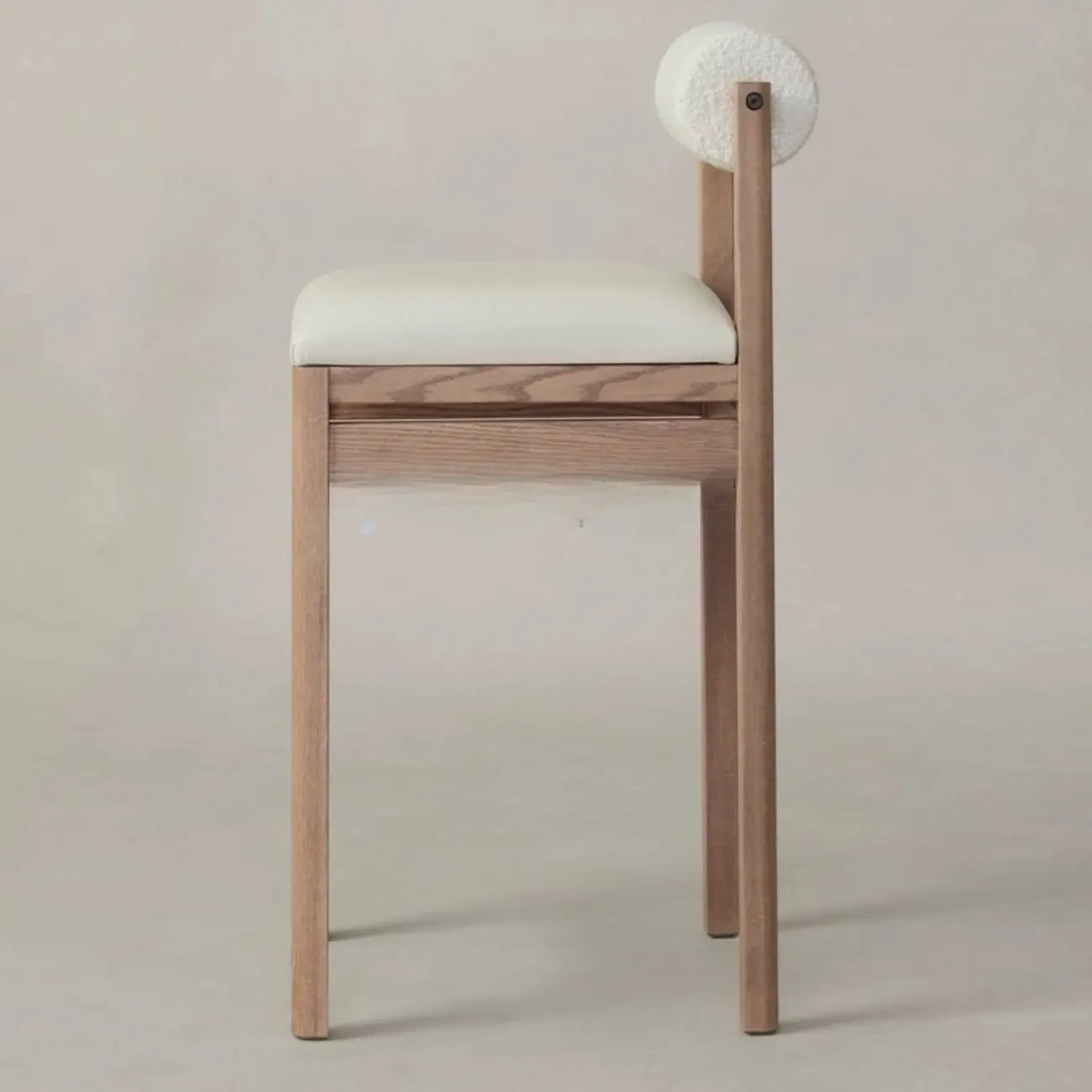 Modern Simple Style Leather Bar Stools with Rear Seat Back and Foot Pedestal Image - 4 | homeyfad