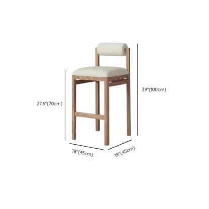 Modern Simple Style Leather Bar Stools with Rear Seat Back and Foot Pedestal Image - 11