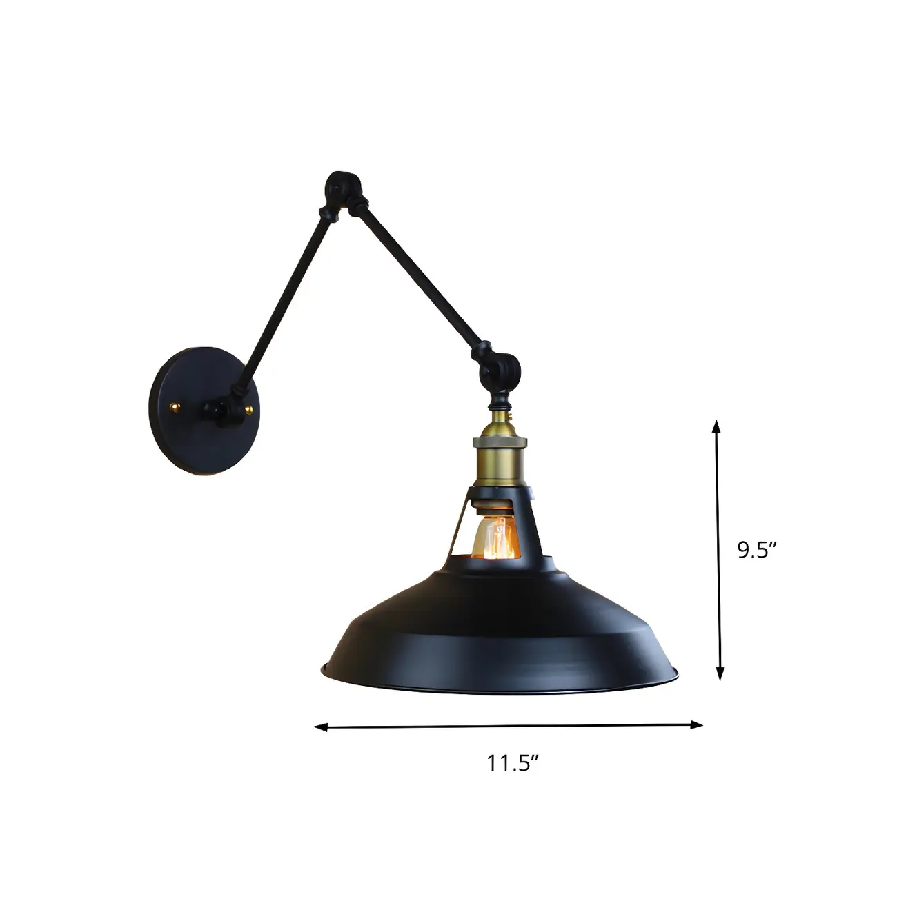 Industrial Barn Shade Adjustable Swing Arm Wall Light Image - 10 | homeyfad