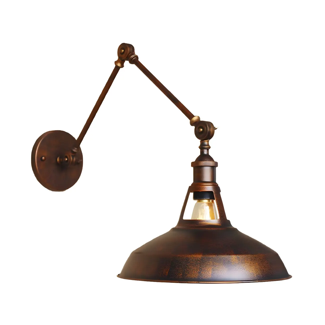 Industrial Barn Shade Adjustable Swing Arm Wall Light Image - 7 | homeyfad