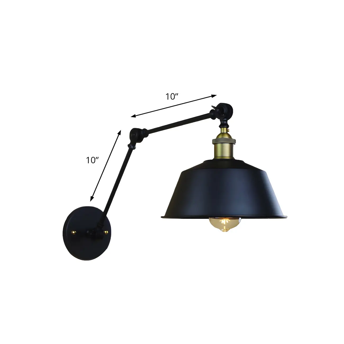 Industrial Black Metal Swing Arm Wall Light Image - 5 | homeyfad