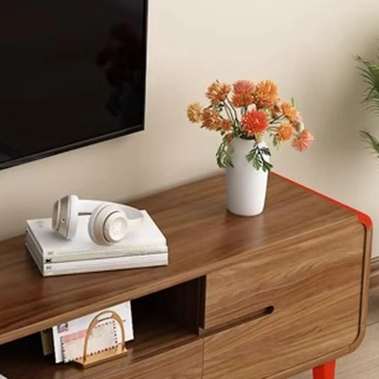 Mid-Century Modern Wood TV Stand with Storage | homeyfad