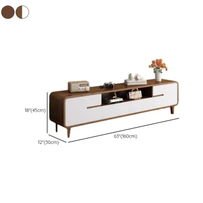 Mid-Century Modern Wood TV Stand with Storage