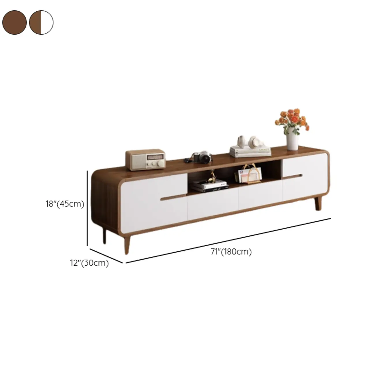 Mid-Century Modern Wood TV Stand with Storage | homeyfad