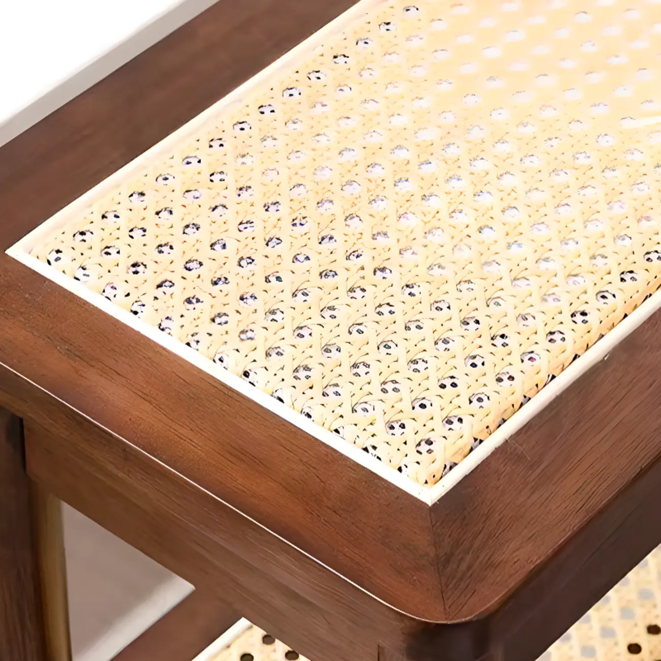 Minimalist Wooden Entryway Cherry Bench with Storage Image - 6 | homeyfad