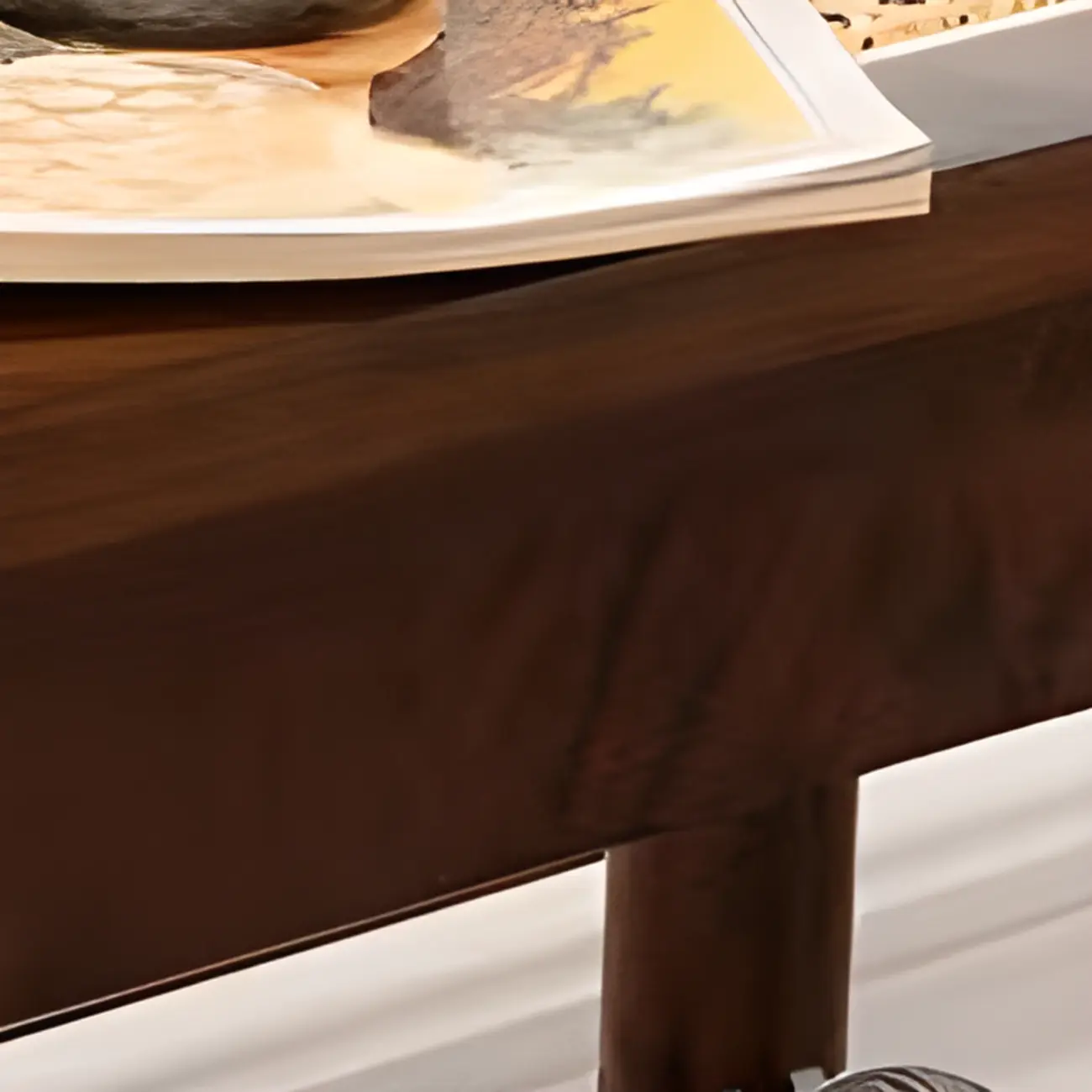 Minimalist Wooden Entryway Cherry Bench with Storage Image - 8 | homeyfad