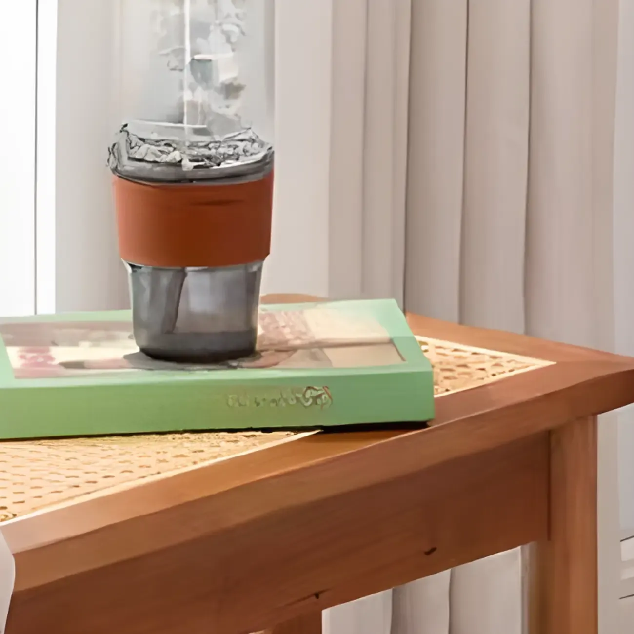 Minimalist Wooden Entryway Cherry Bench with Storage Image - 9