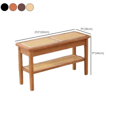 Minimalist Wooden Entryway Cherry Bench with Storage #size
