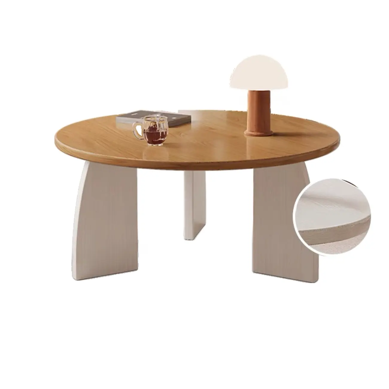 Modern Wooden Round Coffee Table Image - 13 | homeyfad