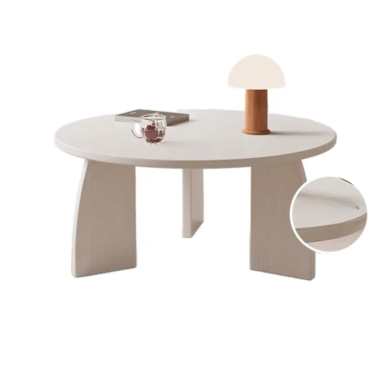 Modern Wooden Round Coffee Table Image - 16