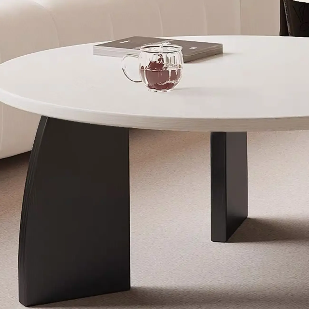 Modern Wooden Round Coffee Table Image - 10
